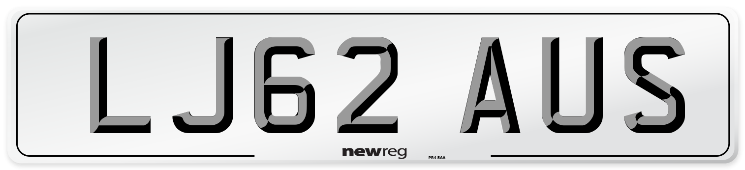 LJ62 AUS Number Plate from New Reg